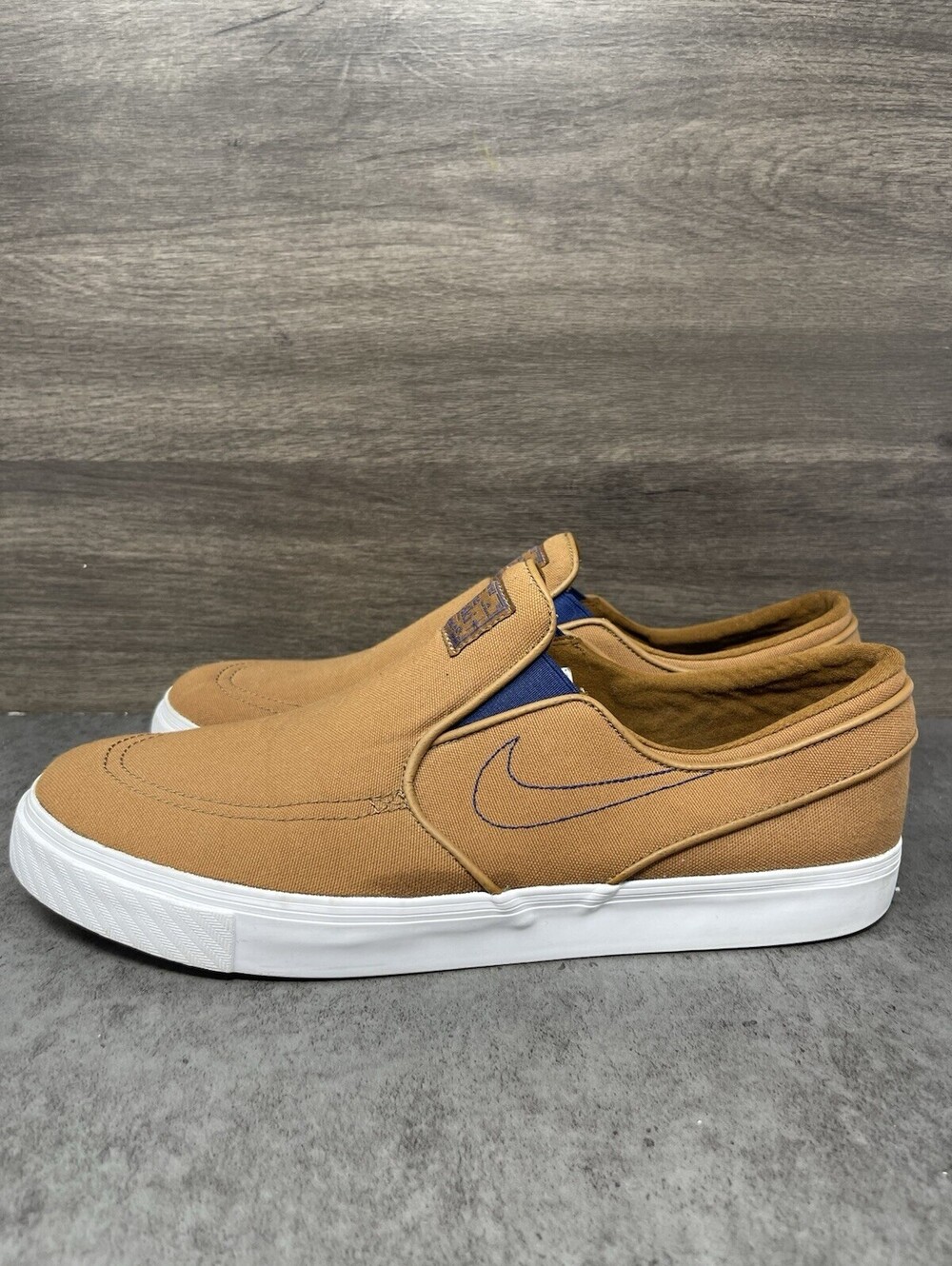 Nike SB Zoom Stefan Janoski Slip Size 13 Mens Golden Beige Blue 831749-200